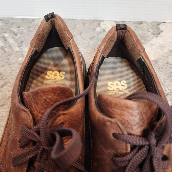 SAS Move On Brown Leather Lace Up Comforr Support Walking Shoes Size 13M - Picture 8 of 15